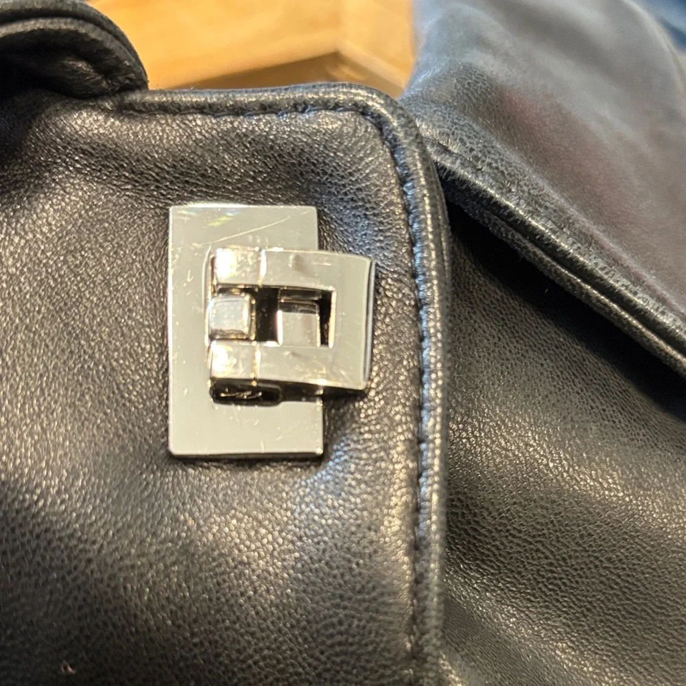 Alfani Black Leather Women's Jacket - Picture 4 of 6